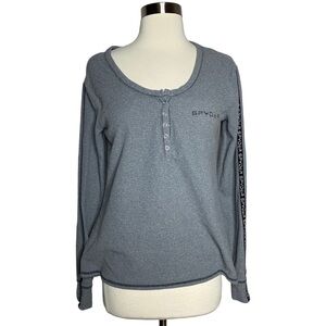 Spyder Gray Henley Thermal Pajama Lounge Top Size L
